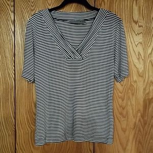 Short sleeved striped Chico's Travelers top
